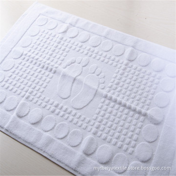 custom design 100% cotton washable white bath mat with logo